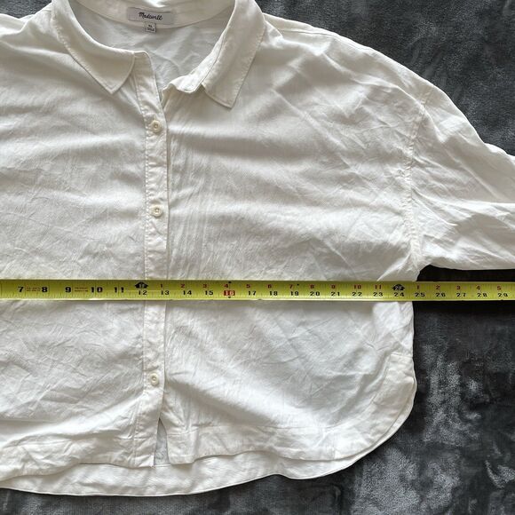 Madewell Lusterweave Hartfield Crop Shirt in Lighthouse White Womens Size XL - Picture 7 of 10